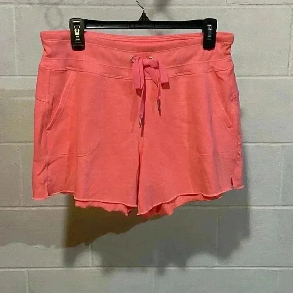 Calvin Klein Performance Womens M Orange Coral Elastic Waist Shorts Athletic NWT - Picture 2 of 6